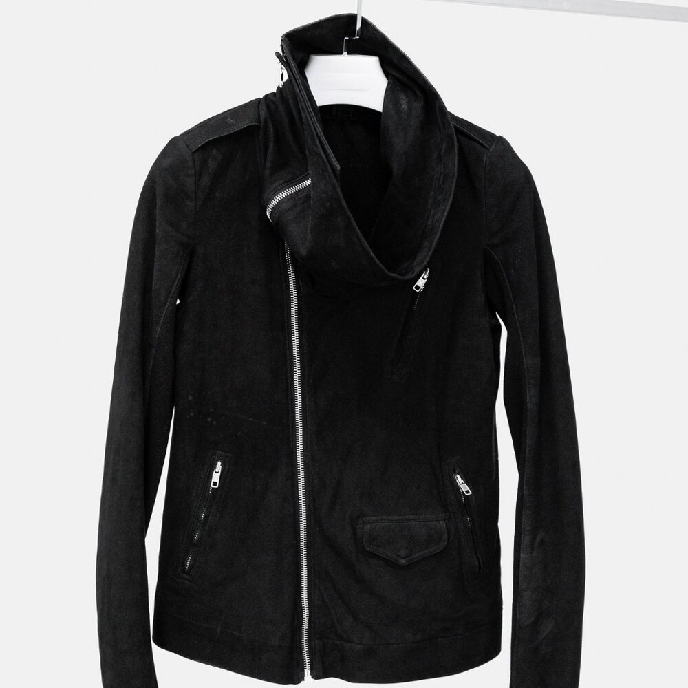 Rick Owens SS 2015 Faul Cowl Stooges Leather Jacket
